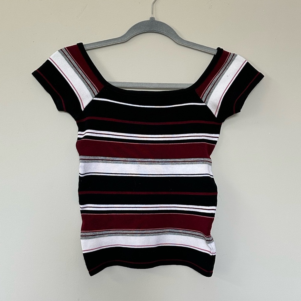 A. Byer Vintage Women's Striped Top Size S - Black, White, Red, Pink